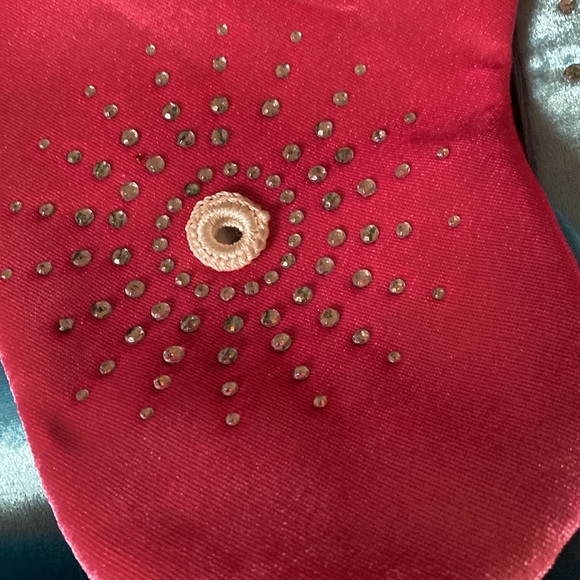 Christmas stockings (4) retro look in pink and blue with a little flower power - Picture 3 of 12